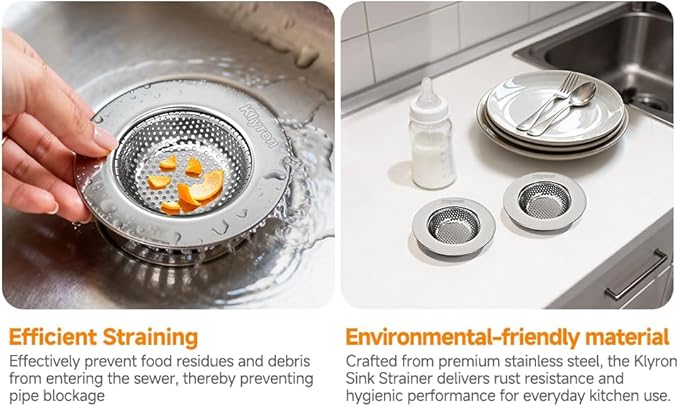 3-Pack Stainless Steel Kitchen Sink Strainer – 2026 Deep Basket Drain Filter, Rust-Proof Food Catcher, Smooth Edge, Fits 3.5" for Kitchen, Utility Sinks, Basins. Anti-Clog, Dishwasher Safe (4.5" OD)