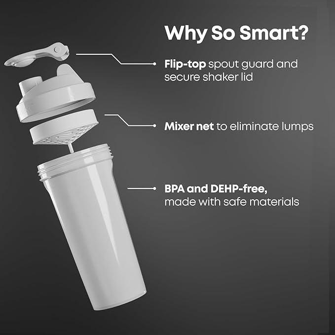 Smartshake Lite Justice League Protein Shaker Bottle 800ml – DC Comics Water Bottle, Leakproof BPA Free Gym Shaker Bottle for Protein Shakes And Protein Powder - The Flash Logo