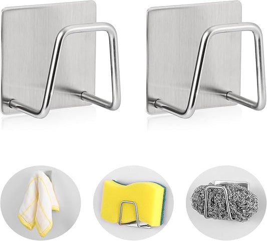 2-Pack Stainless Steel Sponge Holder for Kitchen Sink