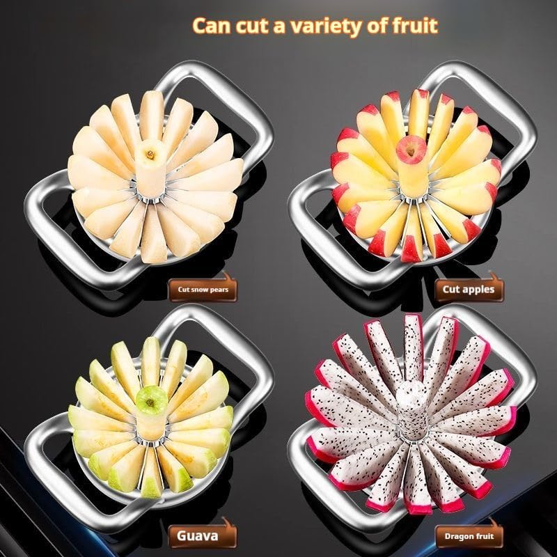 Multi-Fruit Cutter & Onion Bloom Tool - 304 Stainless Steel Blades onion blossom, Aluminum Handle - Cuts Apples, Pears - Heavy-Duty (14cm Diameter, 286g)