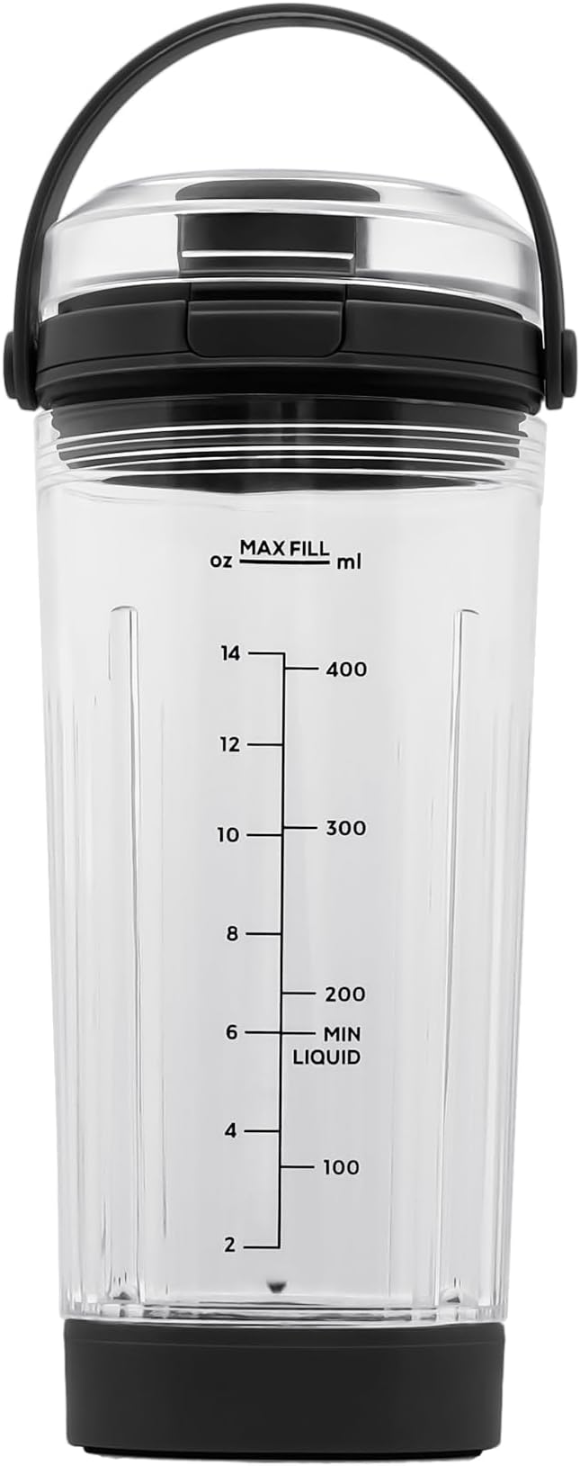 18 oz Vessel Replacement Compatible with Ninja Blast Portable Blender, Replacement 18oz Cup with Sip Lid & Bottom Cap for Ninja Portable Blenders BC151BK BC151NV BC151WH BC151CR BC151EM,PC,Black