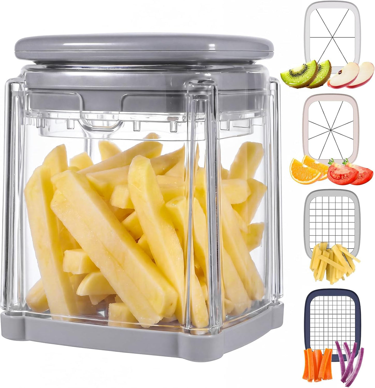 Commercial Veggie Chopper, 4-Blade Set for Fast Fries