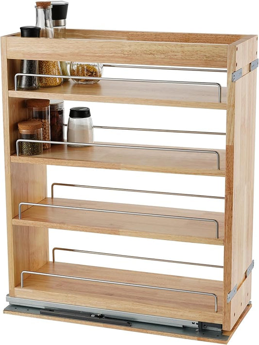 DINDON Spice Rack Organizer - 21.9" Pull-Out Shelf - Kitchen/Pantry