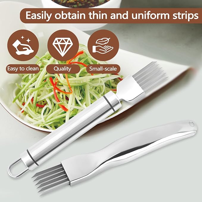 2 Piece Shred Silk The Knife, Stainless Steel Chopped Green Onion Knife