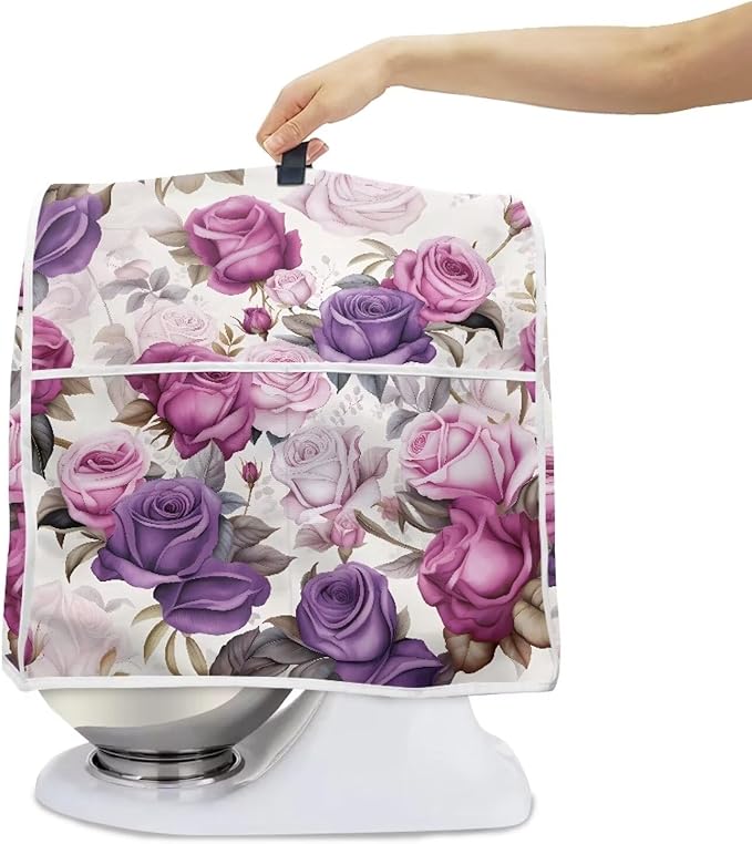Art Floral Universal Mixer Cover | Compatible with 6-8 Quart Tilt Head & Bowl Lift Mixers | Dust Protector with Pockets & Easy-to-Clean Design