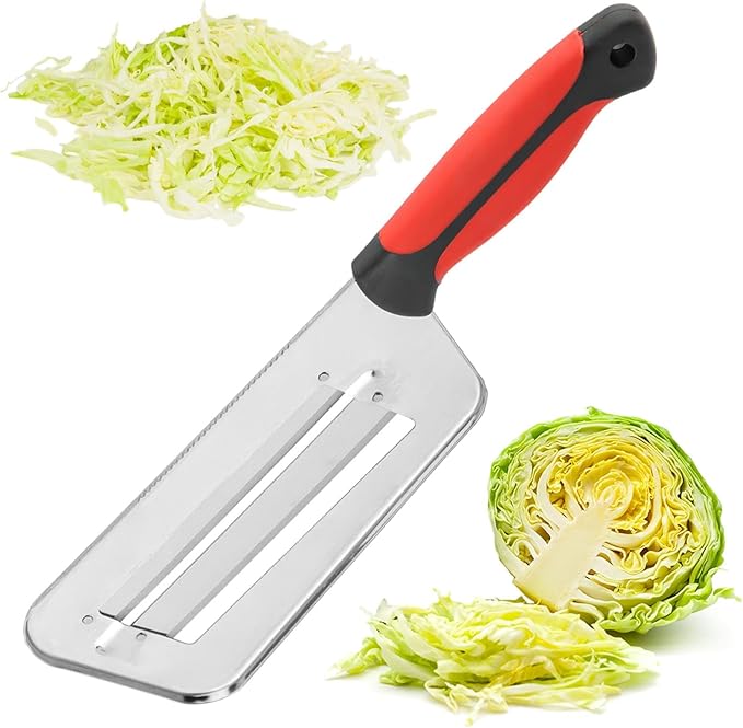 Cabbage Shredder Lettuce Chopper Lettuce Shredder Stainless Steel Cabbage Slicer for Kitchen Fruit Vegetable Slicer(Red)
