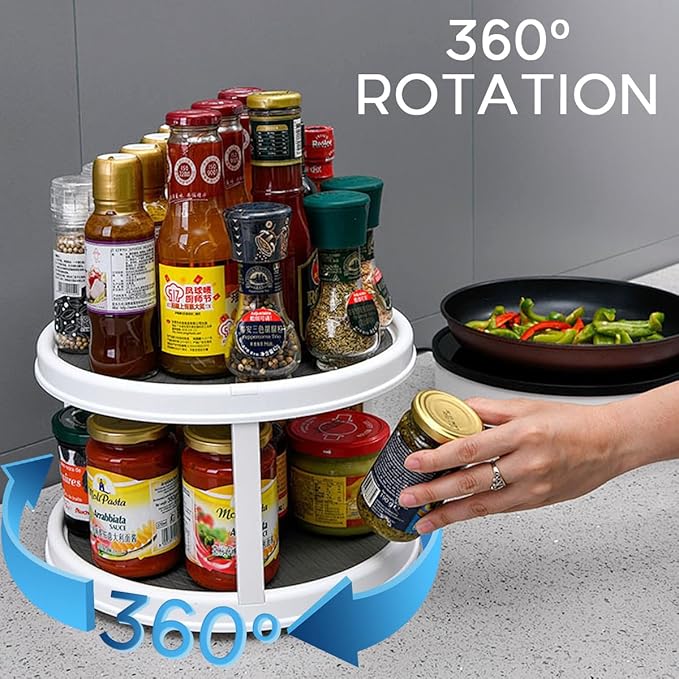 9 inch Acrylic Lazy Susan, Lazy Susan Organizer for Table Top,Rotating Turntable for Cabinet Storage,Countertop, Kitchen