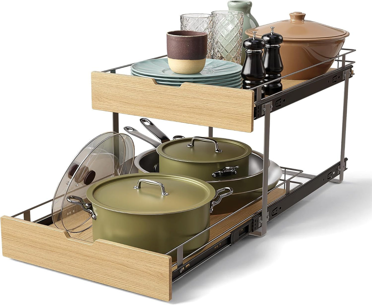 2 Tier Pull Out Cabinet Organizer