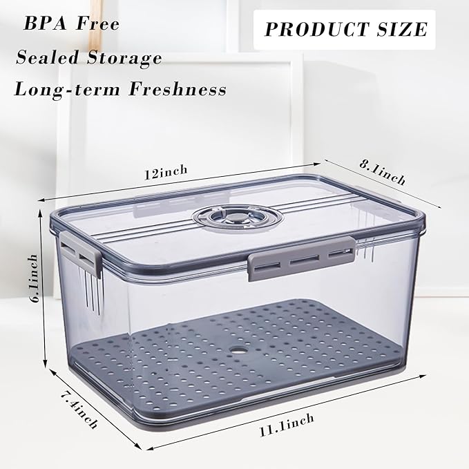Bread Box Bread Boxes with Lid for Kitchen Counter, Airtight Loaf Bread Storage Container,Large Time Recording Bread Keeper for Homemade Bread, Toast, Bagel, Donut and Cookies ,Gifts for Mom Dad