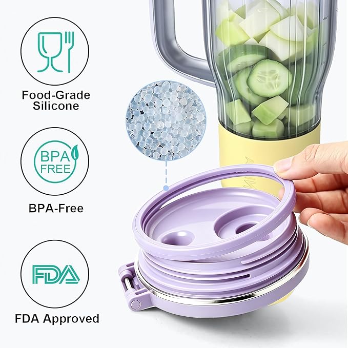 2 PCS Replacement Seal for Ninja BlendBOSS Personal Smoothie Tumbler, Food-Grade Silicone Gasket, Leak-Proof & Durable, Compatible with Ninja Blend BOSS Tumbler (Lavender)