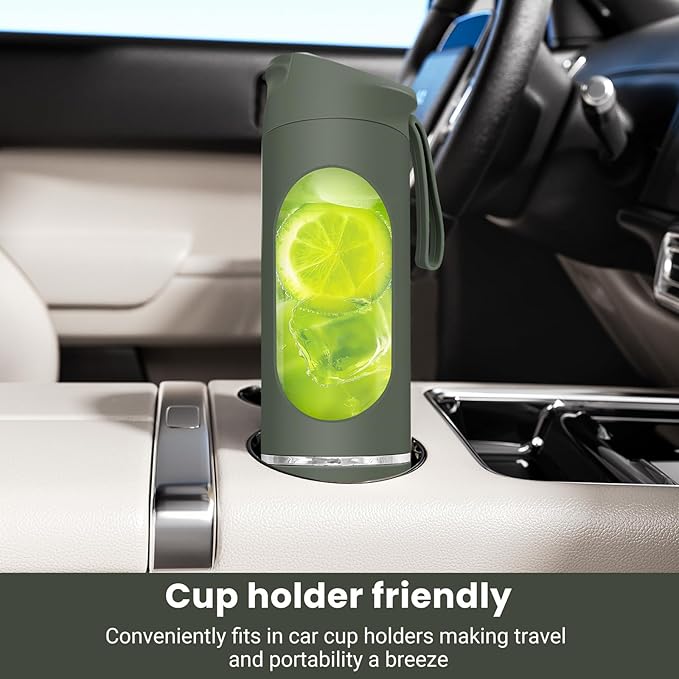 Portable Blender, USB Personal Juicer for Shakes and Smoothies, 500ML Rechargeable with 12 Blades, Mini Electric Mixer for Travel Home Office (Green)