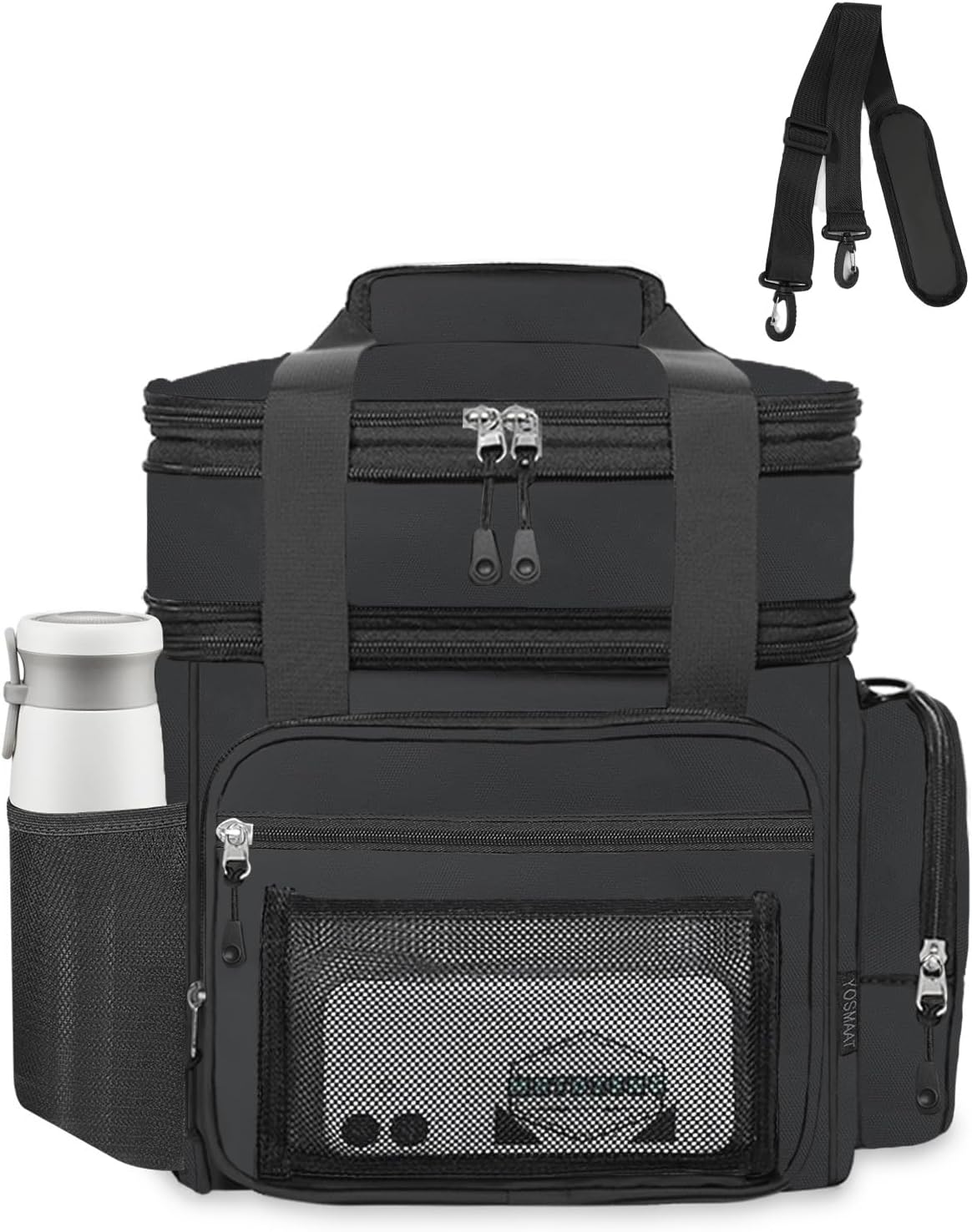 Expandable Lunch Box Men Insulated Double Deck Leakproof Cooler Bag