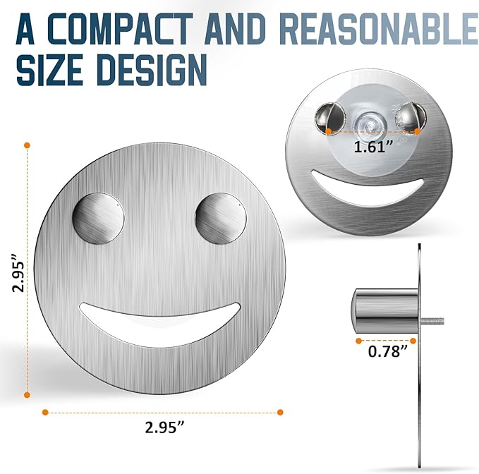 Yoshiky Stainless Steel Smiley Face Dish Sponge Holder, Silver Sink Caddy Organizer Storage with Suction Cup for Kitchen, Rv Apartment Kitchen Accessories Decor Scrubber