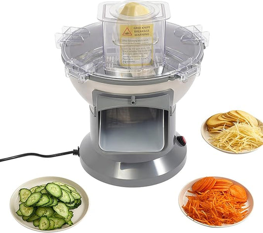 4-In-1 Electric Vegetable Chopper 200W Multifunctional Vegetable Fruit Processor with Dicing, Slicing, Shredding, and Striping Function, Vegetable Slicer, Automatic Cutter for Commercial and Home Use