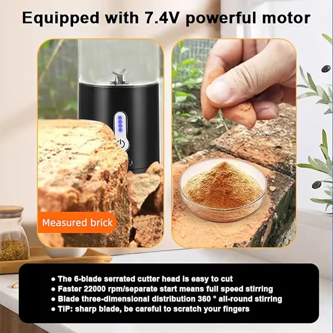 530ML Powerful Portable Blender for Smoothies Shakes USB Type-C Rechargeable Food Processor Fruit Mixer Machine Mini Juicer Blender Cup