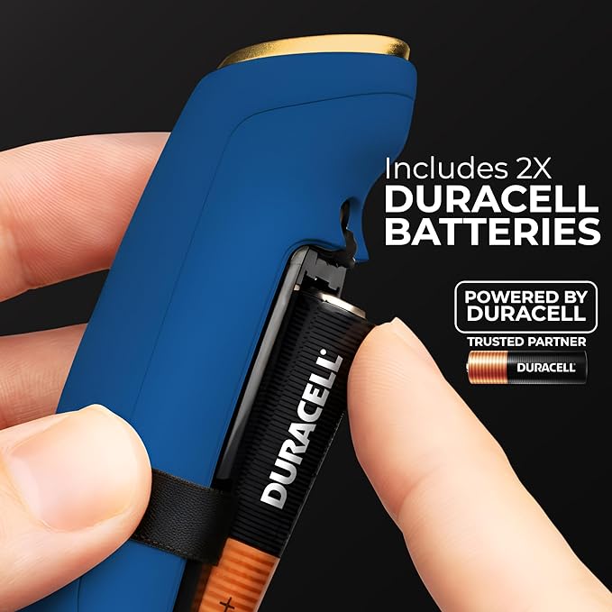 Zulay Kitchen Powerful Milk Frother Wand With Duracell Batteries - Ultra Fast Handheld Drink Mixer - Electric Whisk Foam Maker for Coffee, Lattes, Cappuccino & Matcha - Triple Whisk - Prussian Gold