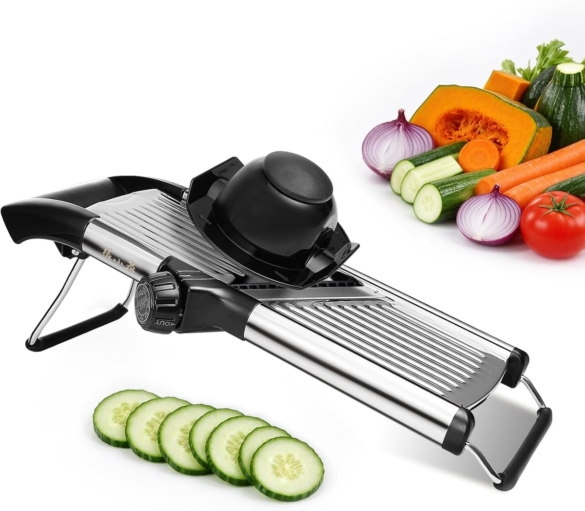 5‑in‑1 Adjustable Mandoline Slicer, Stainless Steel Vegetable Cutter