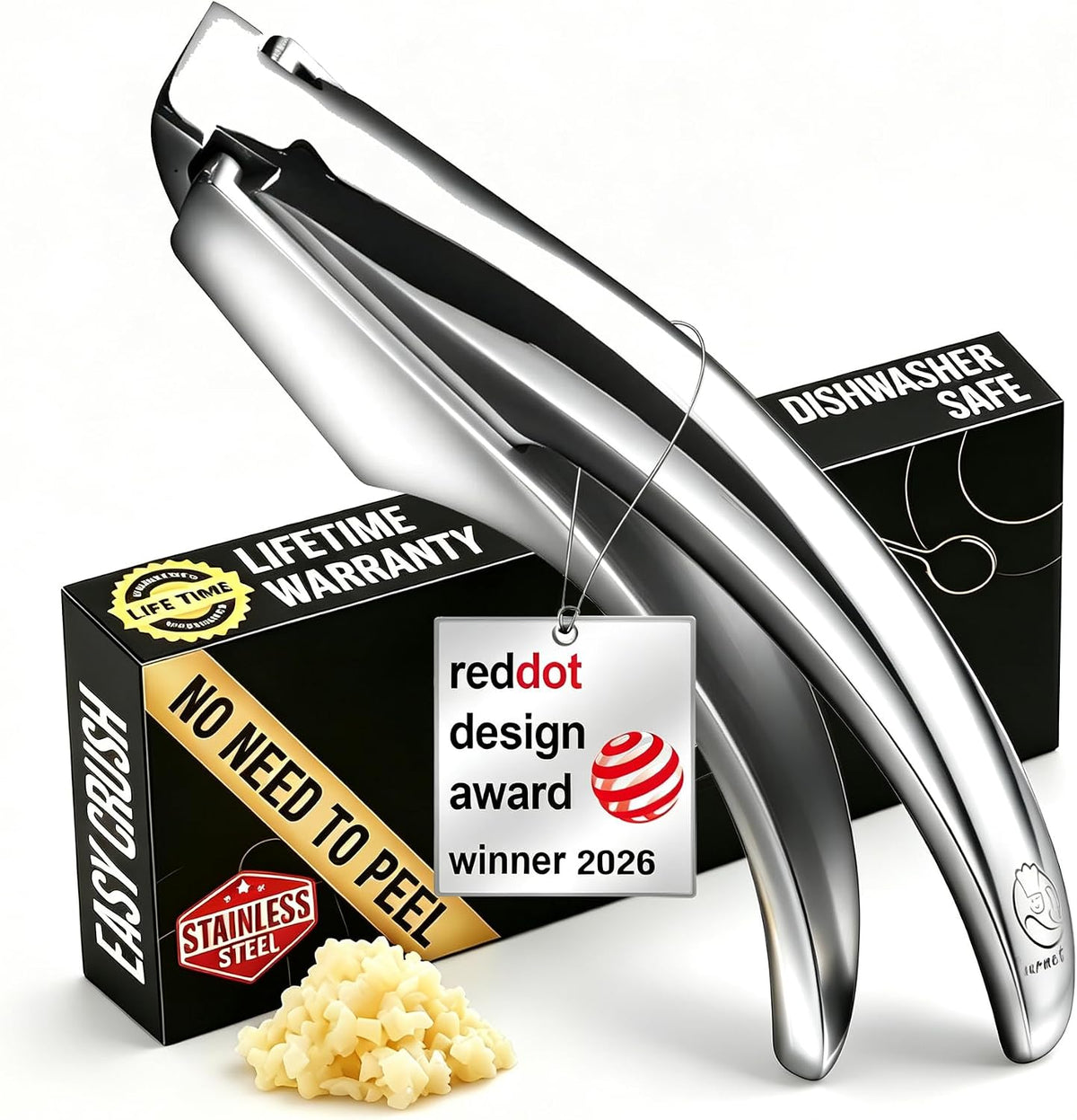 Garlic Press Lifetime Replacement, No Need to Peel, Fine Mince