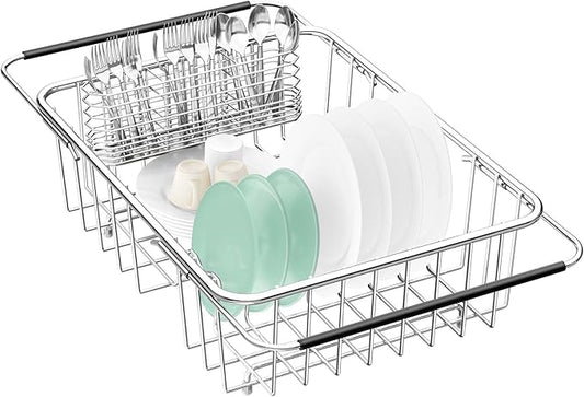 Fanbsy Large Dish Drainer Rack - 304 Stainless Steel - Sink Organizer