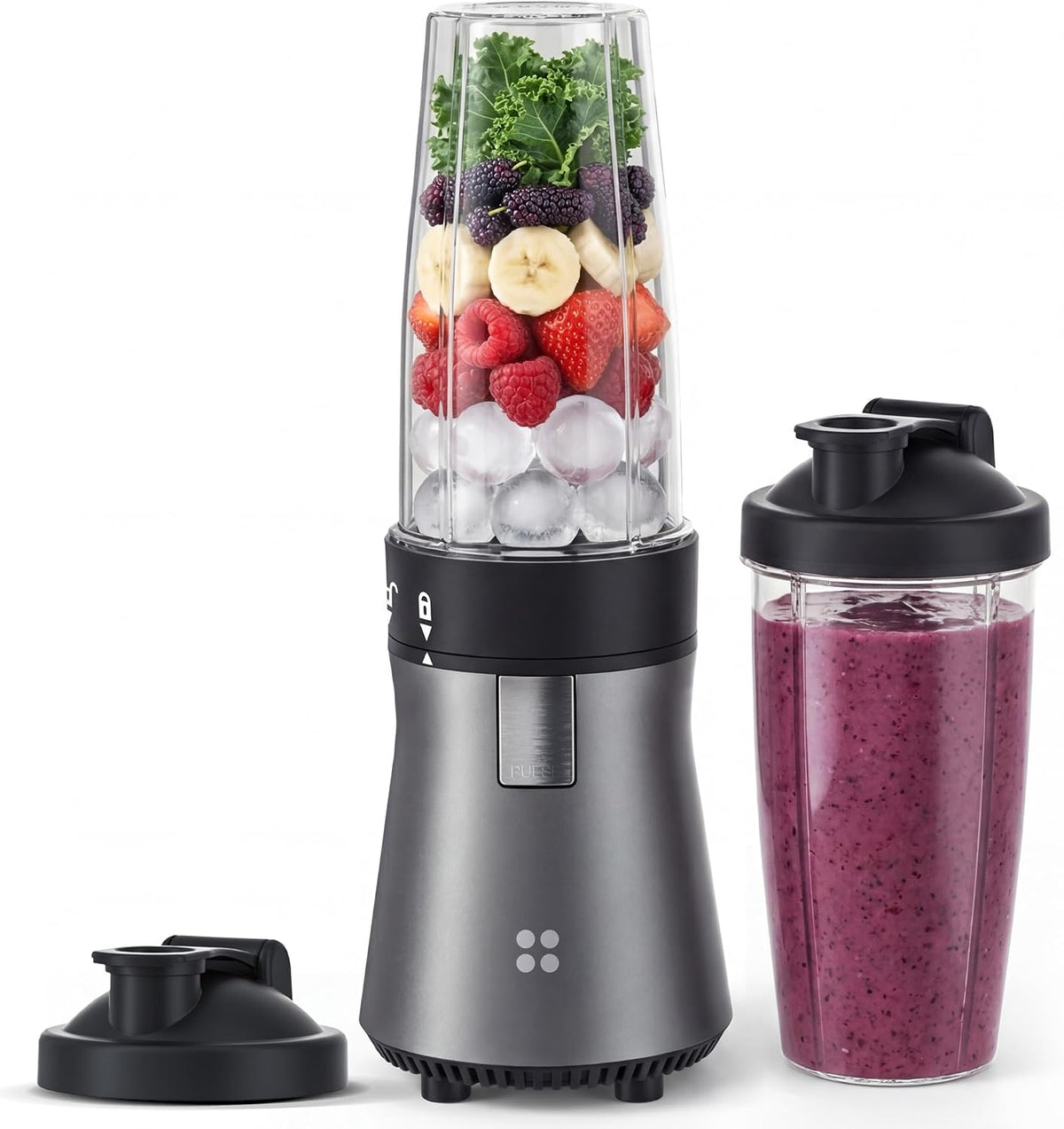 Smoothie Blender, Personal Blender for Shakes and Smoothies, 700W Pulse Technology Single Serve Blenders with 2 x 28oz Protable Cups for Ice Crush, Frozen Fruit Drinks