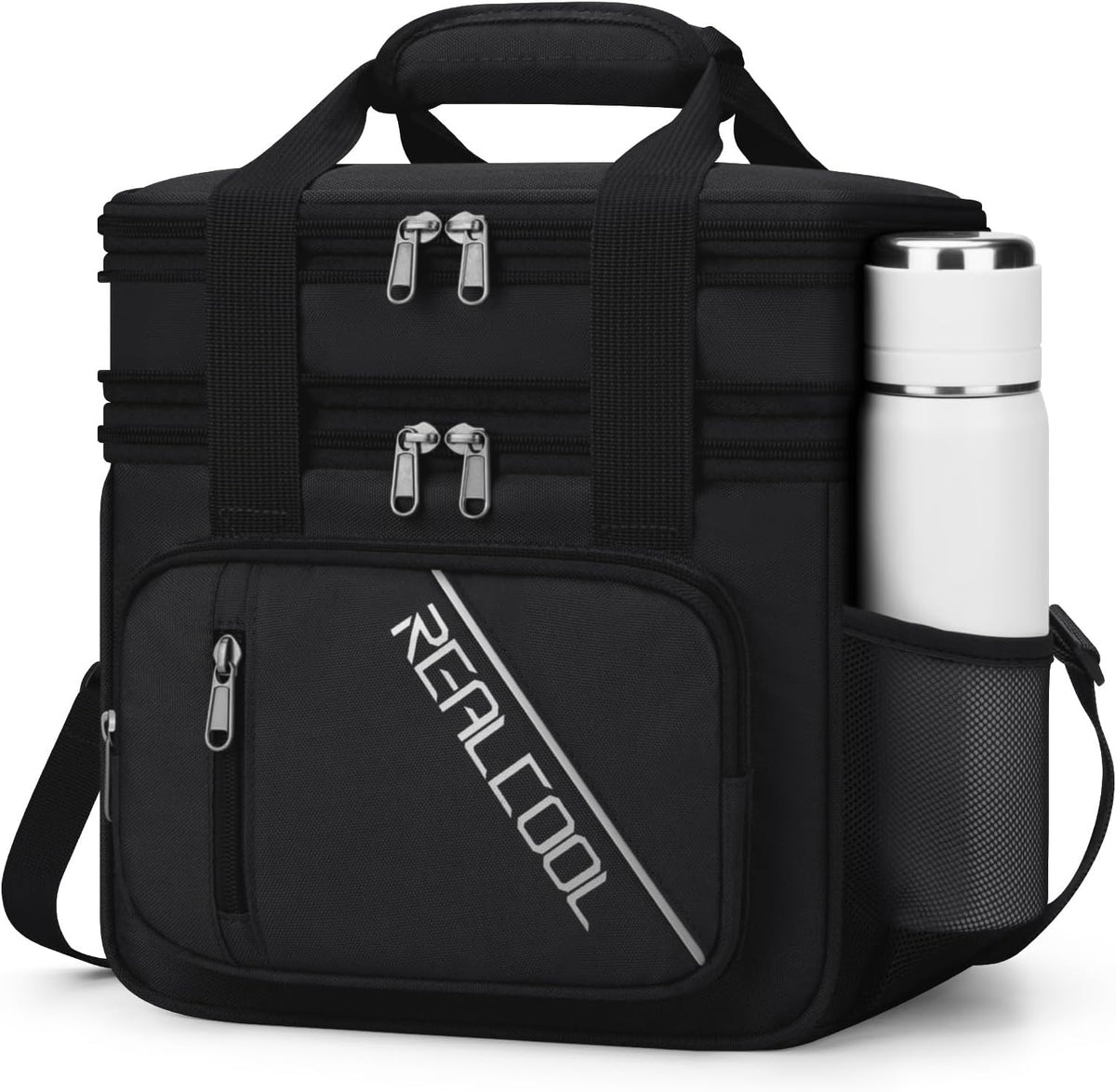 Insulated Lunch Bag, Portable Double Deck Lunch Box for Men Women