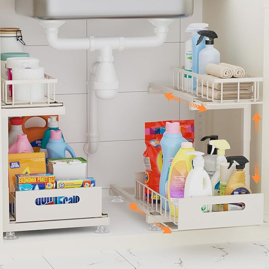 Under Sink Organizer, Sand,2Pack