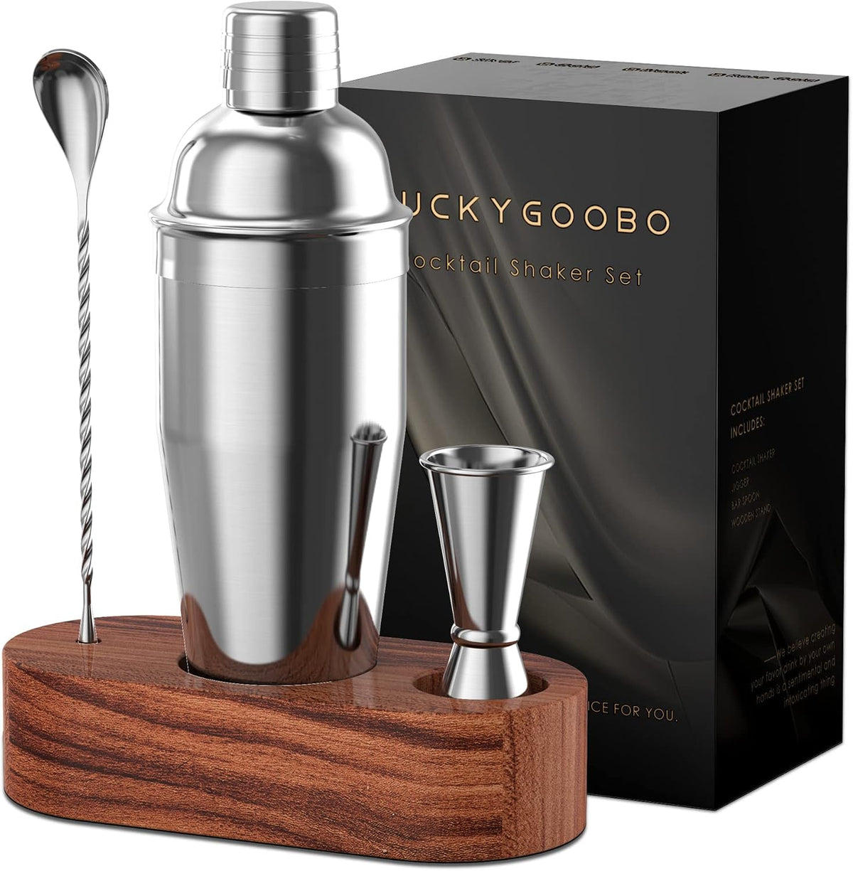 Cocktail Shaker Set,24oz Martini Shaker,Bartender Kit with Stand