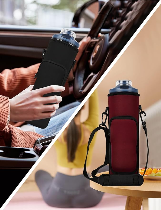 Blender Storage Sleeve Blender Travel Bag for Ninja Blast Max Portable Blender BC251NV/BC251GY/BC251MT/BC251PK/BC251LD/BC251IV with Shoulder Strap and Accessory Pocket (WineRed)