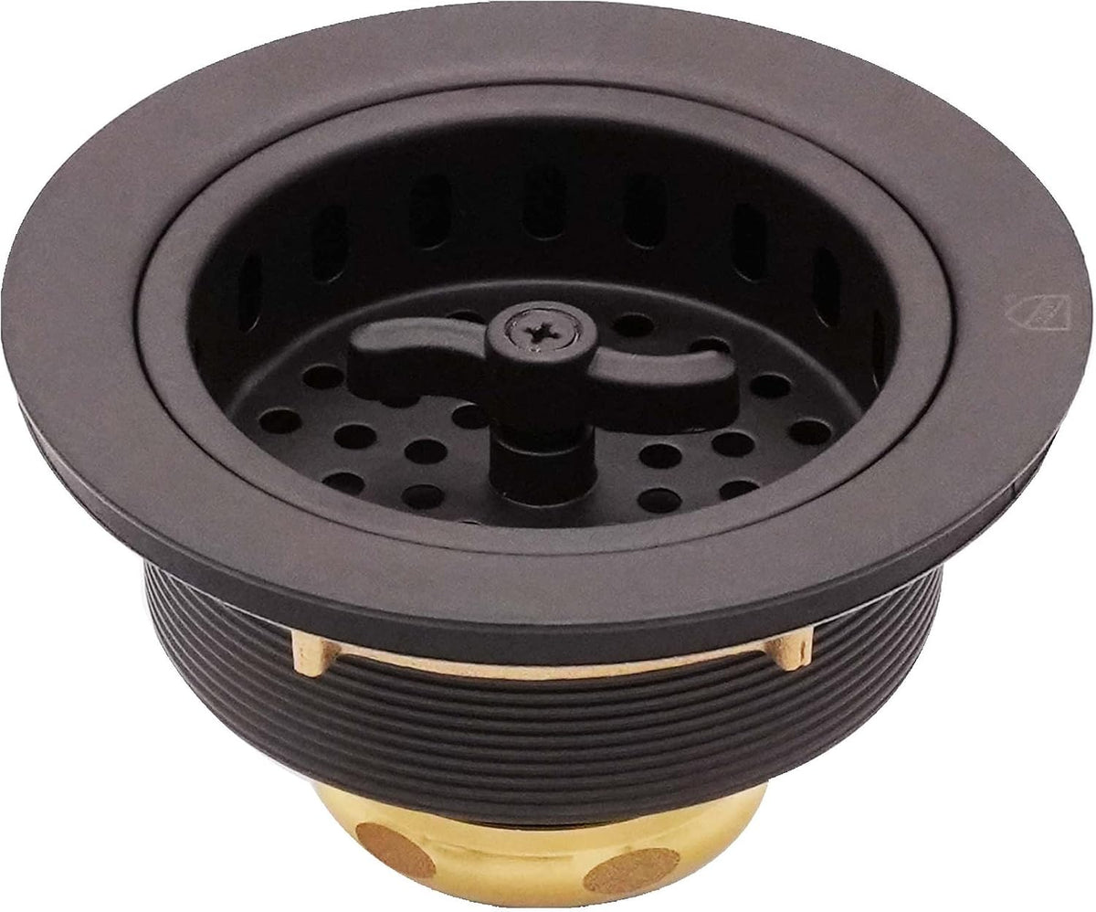 A213-12 3-1/2" Wing Nut Twist Style Large Kitchen Sink Basket Strainer, Oil Rubbed Bronze