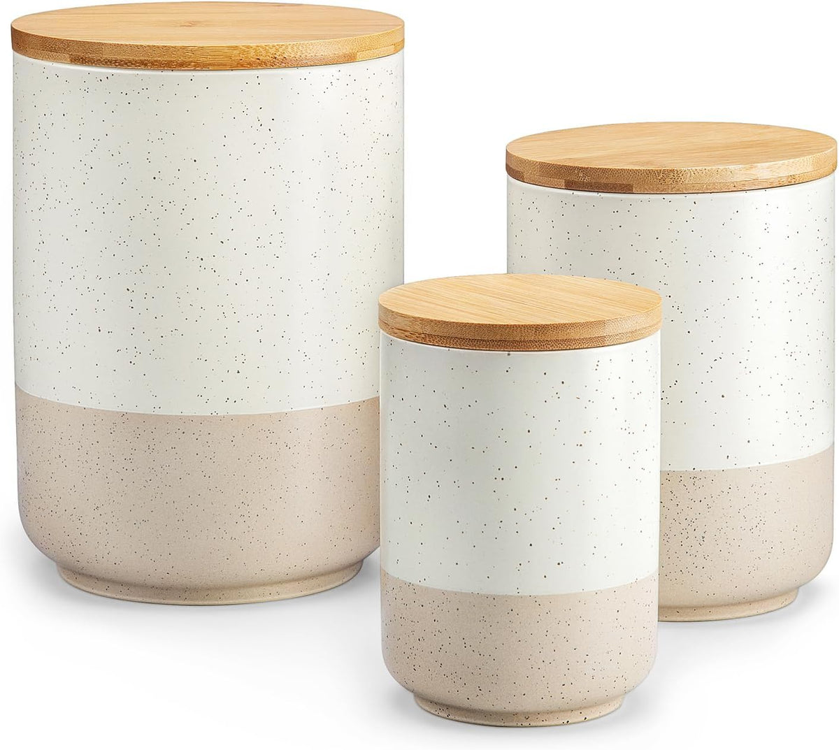 Sabine Kitchen Canister Set of 3, Ceramic Food Storage