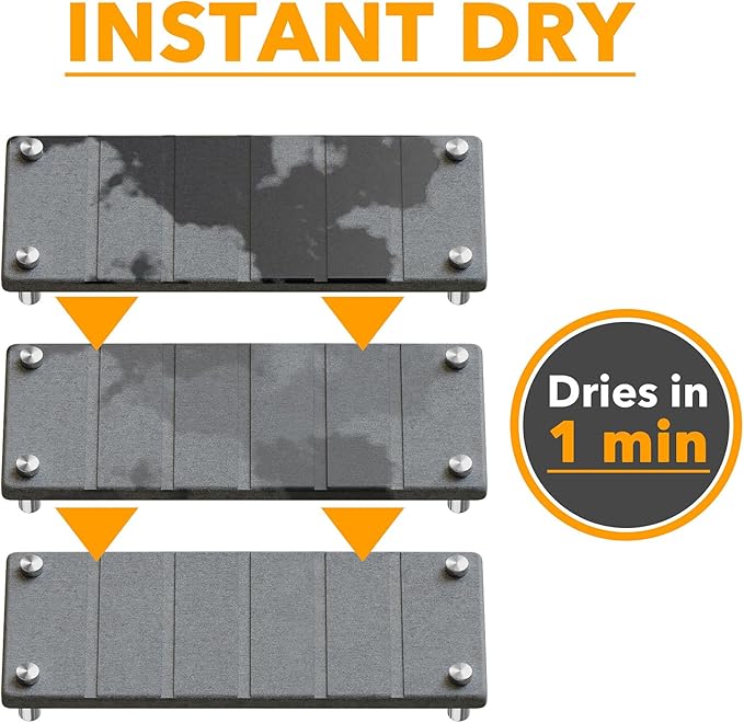 SpaceAid 2 Pack Drying Sink Caddy, Instant Dry Water Absorbing Stone Tray for Sink Organizers, Kitchen Counter Soap Dish Holder Absorbent Coaster, Bathroom Countertop Drying Rack (Gray)