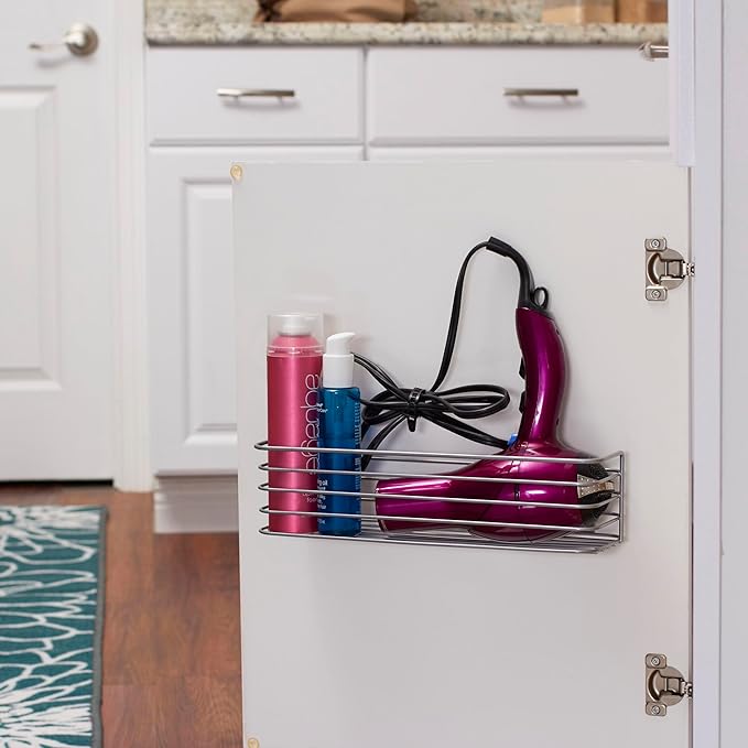 Household Essentials 1226-1 Long Basket Door Mount Cabinet Organizer | Mounts to Solid Cabinet Doors or Walls (Pack of 12)