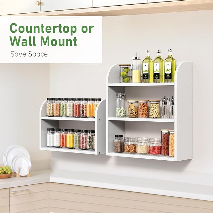 CRAFT 3 Tier Bamboo Spice Rack, White