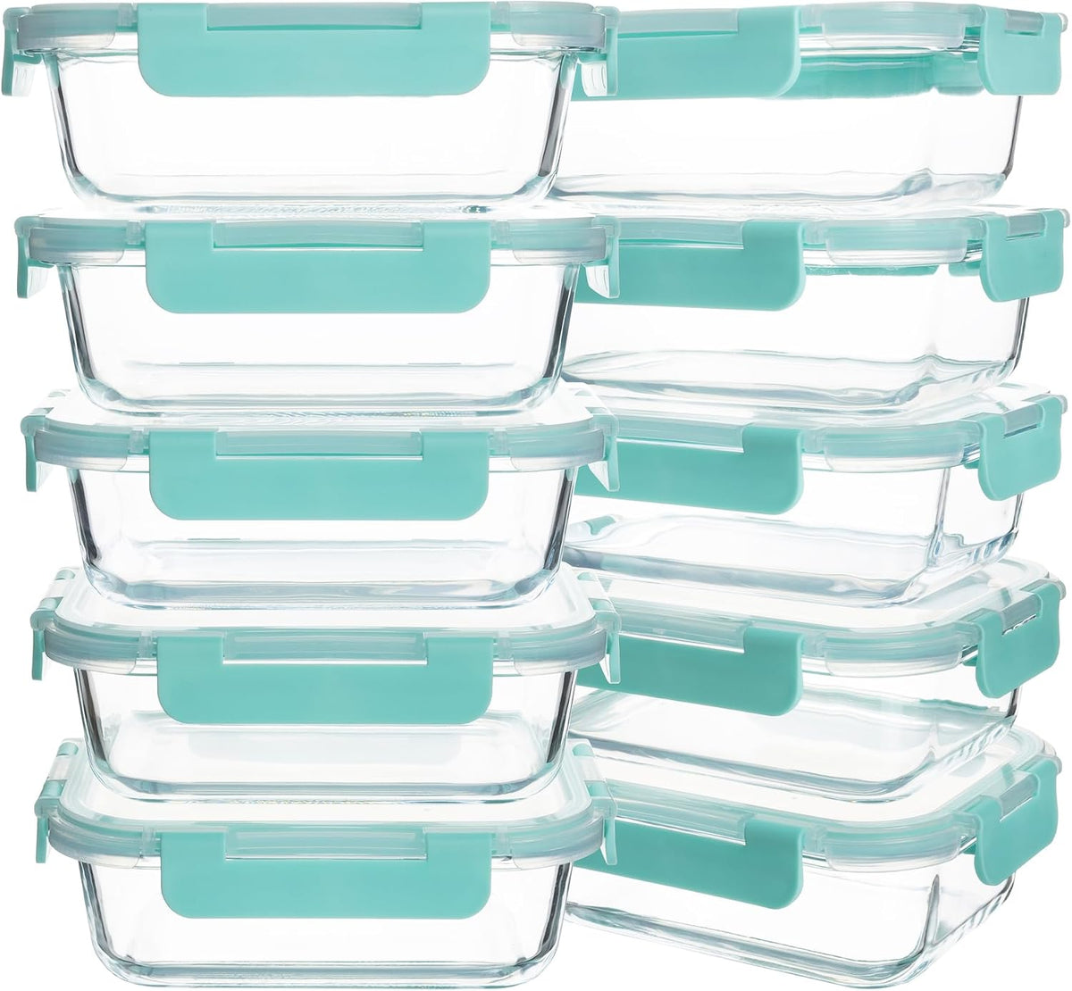 10 Pack 22 oz Glass Meal Prep Containers, Food Storage Containers with Lids