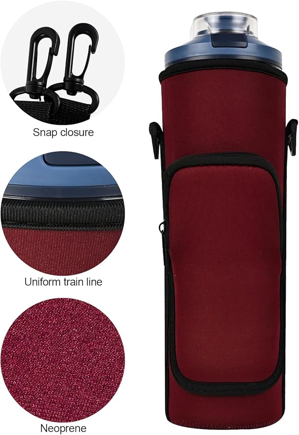 Blender Storage Sleeve Blender Travel Bag for Ninja Blast Max Portable Blender BC251NV/BC251GY/BC251MT/BC251PK/BC251LD/BC251IV with Shoulder Strap and Accessory Pocket (WineRed)