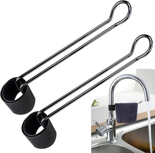 2 Pack Dish Holder for Multiple Kitchen Sink Faucets (Gray)