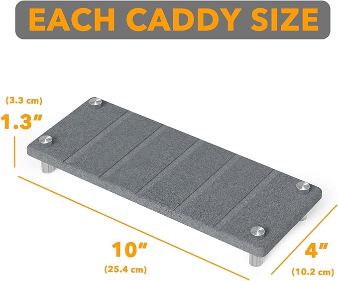 SpaceAid 2 Pack Drying Sink Caddy, Instant Dry Water Absorbing Stone Tray for Sink Organizers, Kitchen Counter Soap Dish Holder Absorbent Coaster, Bathroom Countertop Drying Rack (Gray)