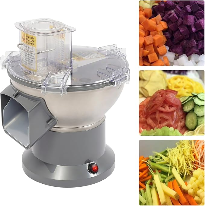 4-In-1 Electric Vegetable Chopper 200W Multifunctional Vegetable Fruit Processor with Dicing, Slicing, Shredding, and Striping Function, Vegetable Slicer, Automatic Cutter for Commercial and Home Use