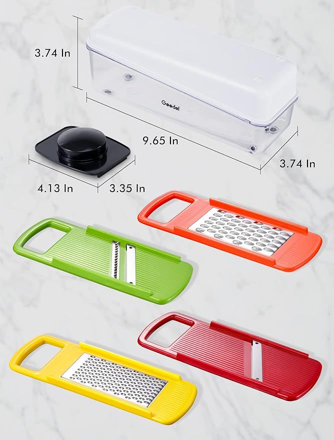 Geedel Professional Mandoline Slicer for Kitchen, Multi Purpose Vegetable Slicer Cutter, Vegetable Cutter Onion Cutter for Veggie Fruit Cheese