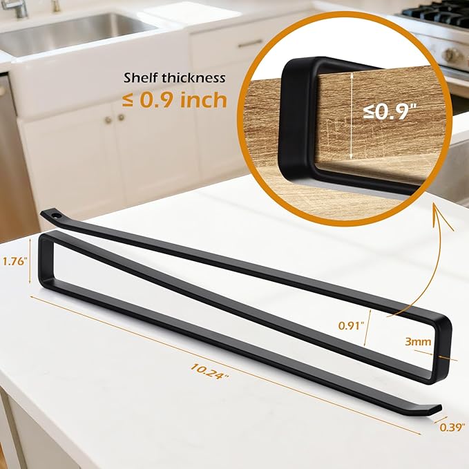 4Pack Tumbler Lid Organizer, Kitchen Space-Saving Cup Holder, Organizers for Under Cabinet Storage, No Glue or Drilling Required (Black)