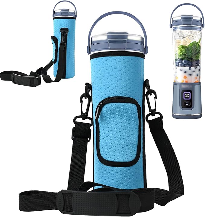 Storage Bag for Ninja Portable Blender Dust Cover Sleeve with Adjustable Shoulder for Ninja BC151NV/BC51NV/BC151BK/BC151CR/BC151EM/ BC151PR/BC151WH/BC155PS Blast Portable Blender (Blue)