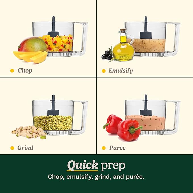 Cuisinart Mini-Prep Plus Food Processor, 3 Cup Mini Food Processor to Chop Herbs, Vegetables, and Hard Cheese, 3 Cup Work Bowl, Reversible Stainless Steel Blade, DLC-2ABC, Brushed Chrome