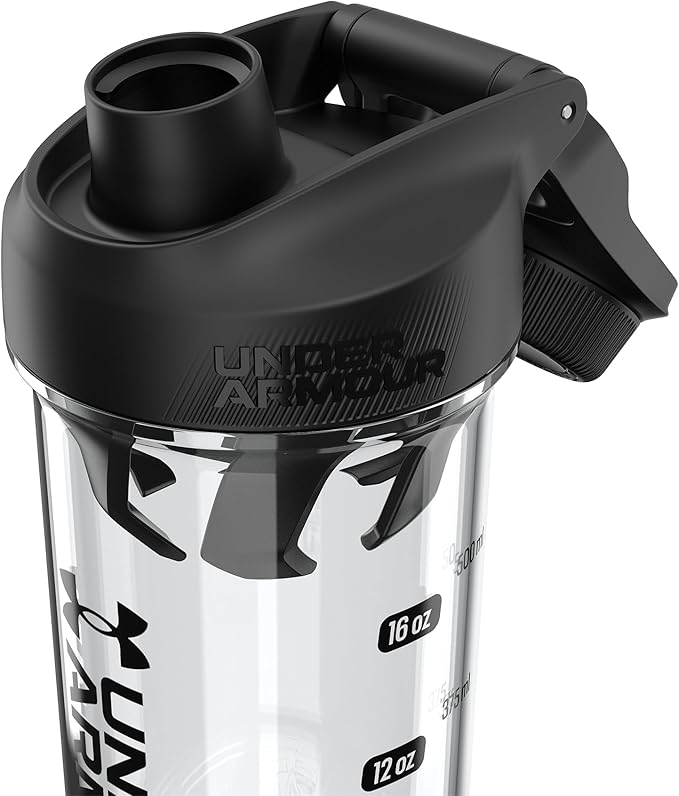 Under Armour UA 24oz Clarity Shaker Bottle Clear/Black OSFA