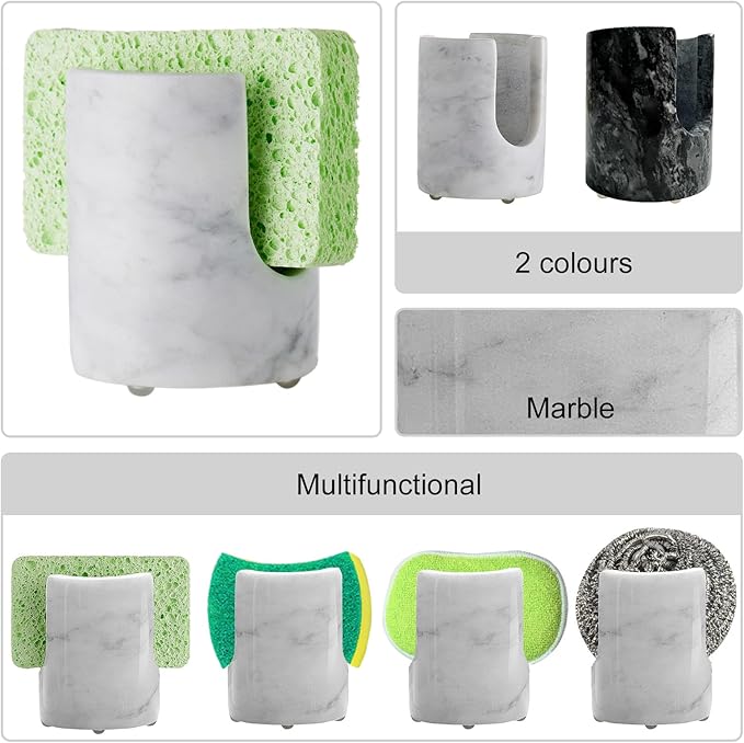 Marble Sponge Holder Sink Sponge Caddy for kichen counter Drying Rack for Sink Organizer Modern Stone Kitchen Sink Caddy