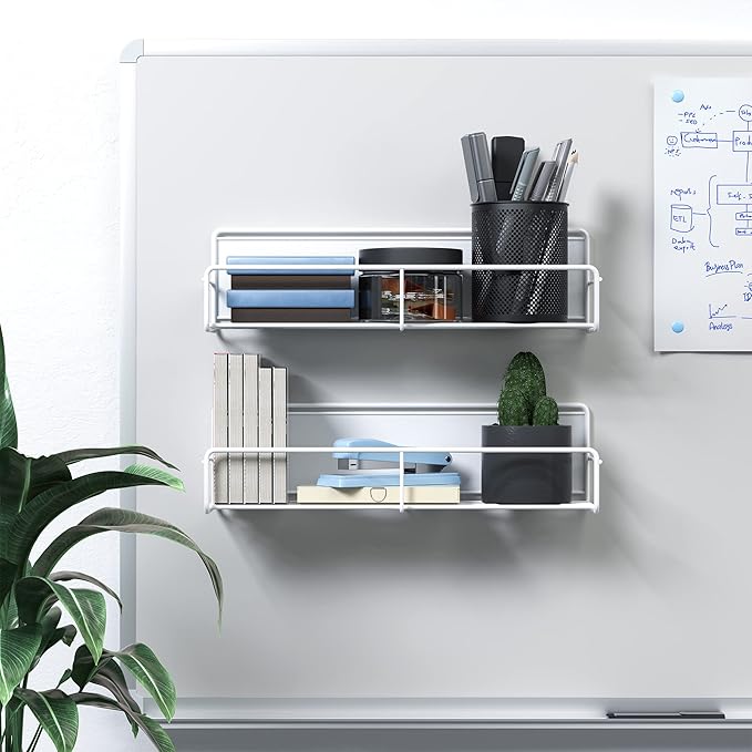 2 Pack Magnetic Spice Rack Organizer, White