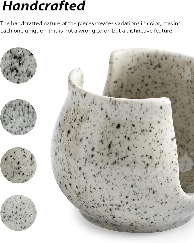 Zoeeker Sponge Holder for Kitchen Sink, Ceramic Dish Sponge Dish Rack Scrubby Caddy Kitchen Organizer Cute Sink Caddy Organizer, Farmhouse Decor, Speckled Glaze