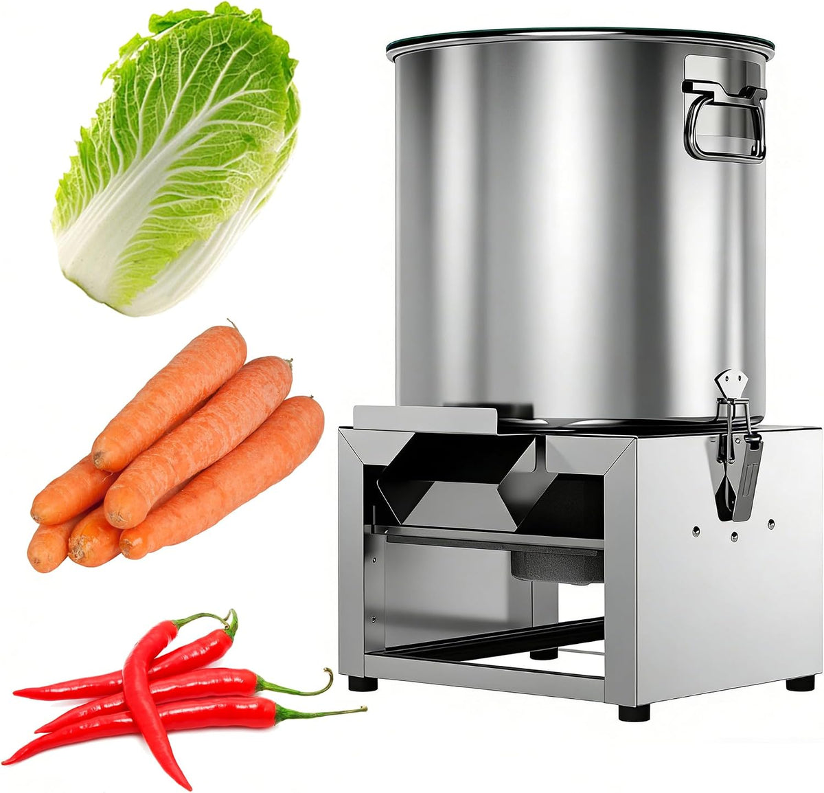 Commercial Electric Vegetable Chopper, Heavy Duty Stainless Steel Food Processor, High Output Feed Grinder Crusher for Poultry Livestock Animal Feeding, 50-120 KG/H (1500, Watts)