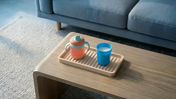 Silicone Sink and Surface Organizer Tray, Sponge Holder, Vanity Tray, Trivet, Heat Safe, Dishwasher Safe, for Bathroom and Kitchen Organization (Sand Dollar, 9"x3.5")