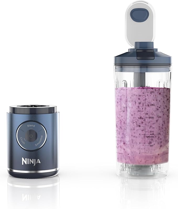 Ninja BC251NV Blast Max Personal Cordless Blender for Smoothies, Blend, Ice Crush, 22 oz. Twist & Go Vessel, Navy - Certified Refurbished
