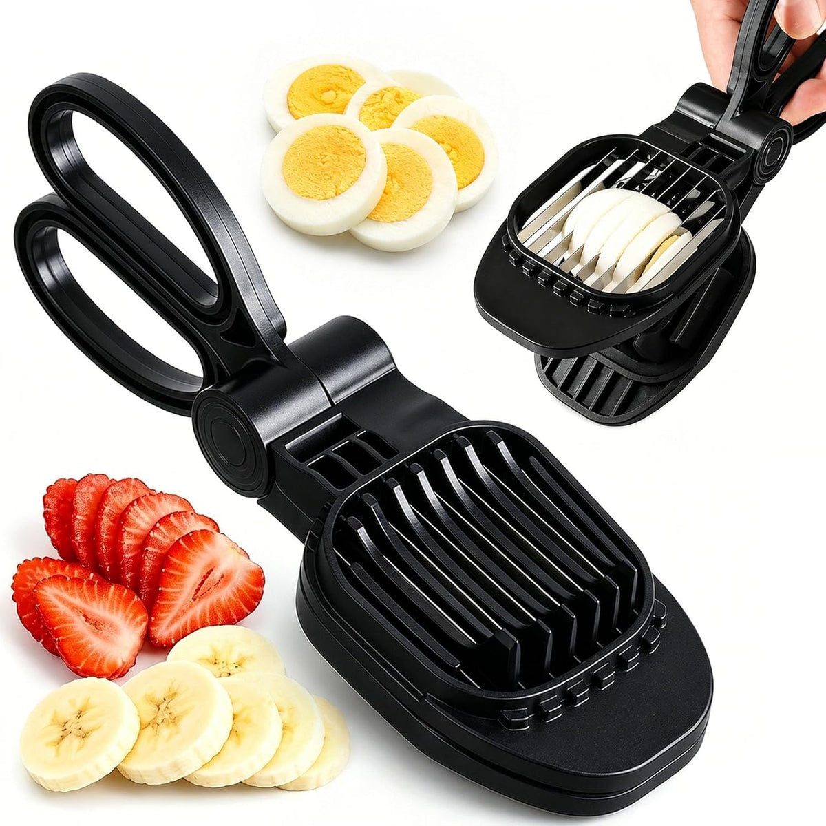 Fruit Slicer, Egg Slicer, Black